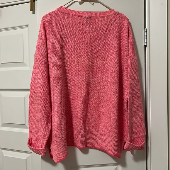 Topshop pink & white marl cardigan, size US 12 - Picture 5 of 6